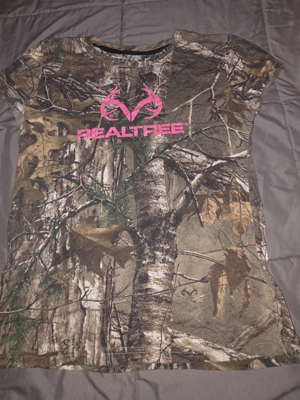 Realtree Women's Camo Tee with Pink Logo